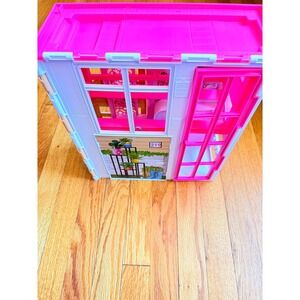 Mattel Barbie Doll House Playset Pink White Portable Fold-Out Home HCD47 2021
